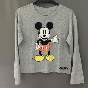 Disney Gray Long Sleeve with Mickey Mouse